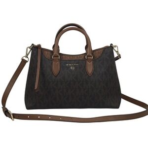 Michael Kors Austen Small Satchel Crossbody Bag 38F1CBAS1B Brown Luggage NICE